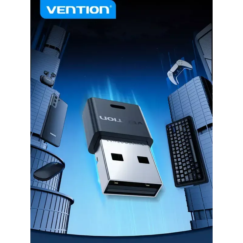 Adaptador de red USB Bluetooth Vention NAHB0 — host USB inalámbrico, interfaz Bluetooth, negro