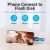 Vention adaptador USB-C a USB 3.0 OTG CDUB0 — USB-C macho a USB-A hembra, negro PVC, contactos niquelados