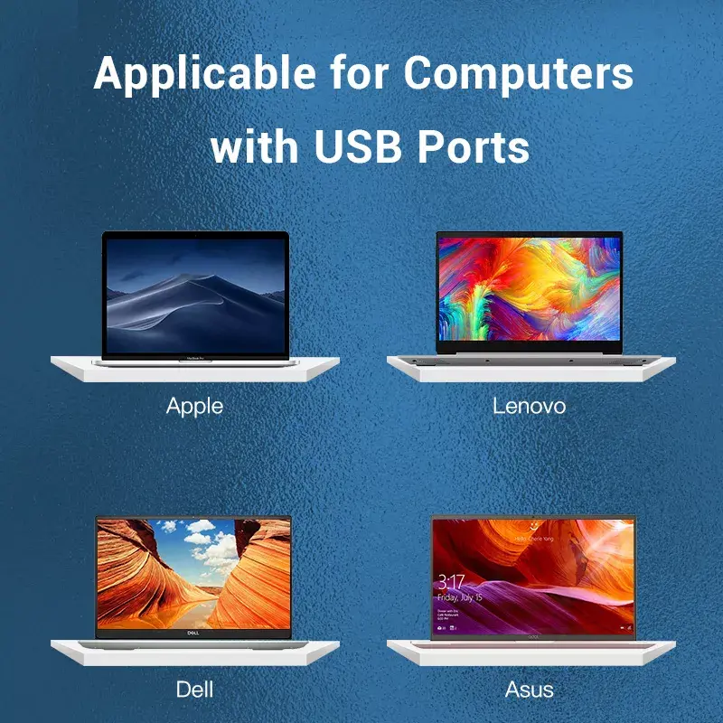 Hub USB 2.0 Vention de 3 puertos con adaptador Ethernet 100M, host USB 2.0, 4 puertos, negro