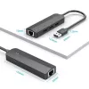 Hub USB 2.0 Vention de 3 puertos con adaptador Ethernet 100M, host USB 2.0, 4 puertos, negro