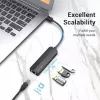 Hub USB 2.0 Vention de 3 puertos con adaptador Ethernet 100M, host USB 2.0, 4 puertos, negro
