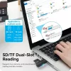 Vention CLGB0 lector de tarjetas 2 en 1, USB 3.0 A, SD + TF, doble letra de unidad, negro