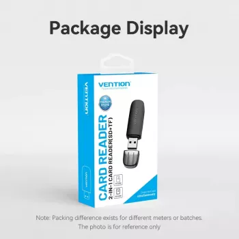 Vention lector de tarjetas 2 en 1 USB 3.0 A SD+TF, USB 3.2 Gen 1, 5000 Mbit/s, negro