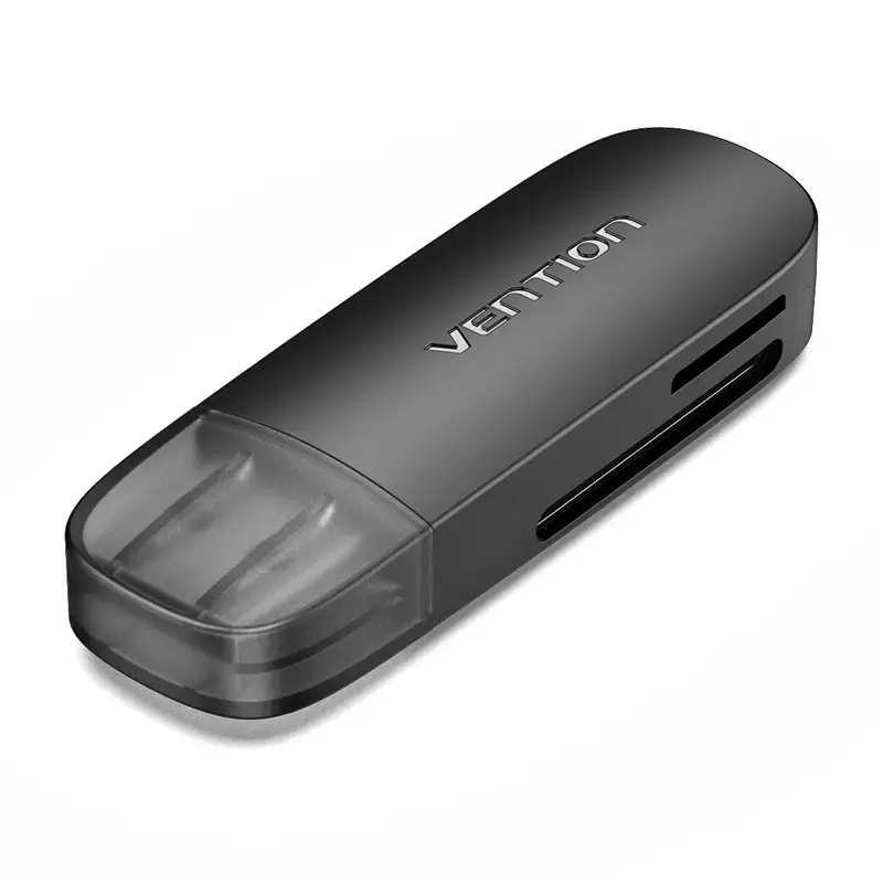 Vention lector de tarjetas 2 en 1 USB 3.0 A SD+TF, USB 3.2 Gen 1, 5000 Mbit/s, negro