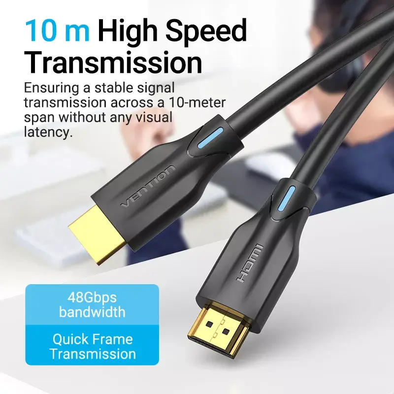 Vention cable HDMI 8K 2 m negro 48 Gbit/s HDMI 2.1