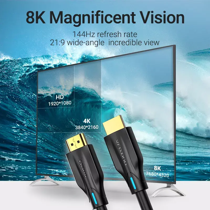 Vention cable HDMI 8K 2 m negro 48 Gbit/s HDMI 2.1