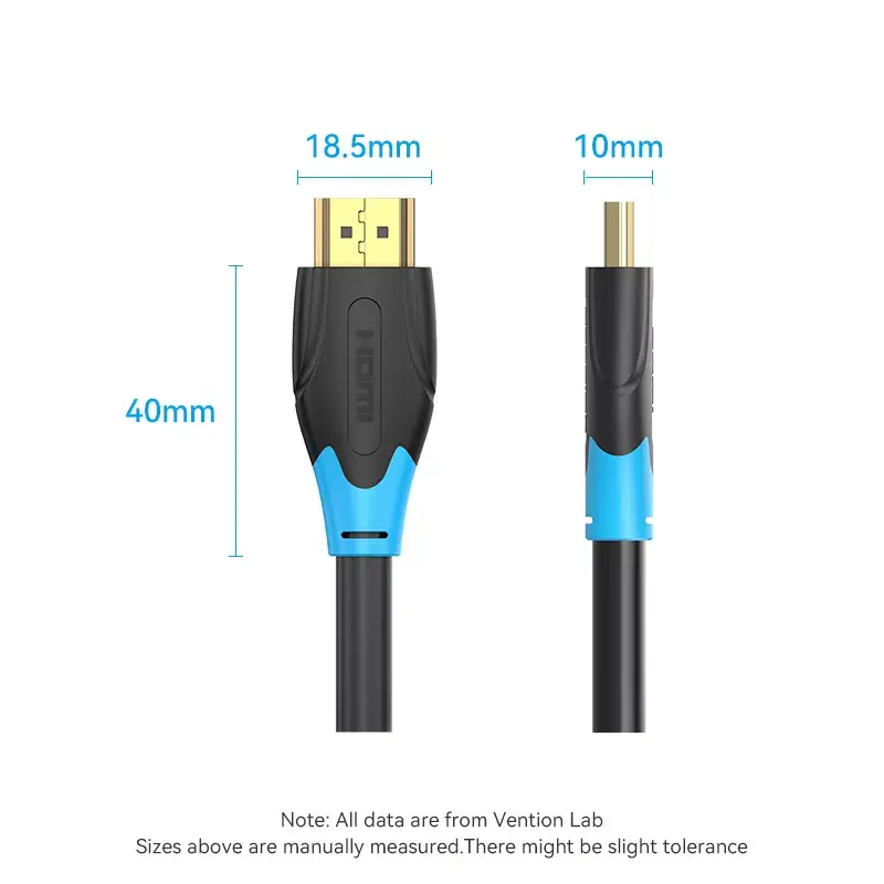 Cable HDMI Vention 2 m, HDMI 2.0, 18 Gbit/s, 4K@60Hz, HDR, ARC, Ethernet, negro