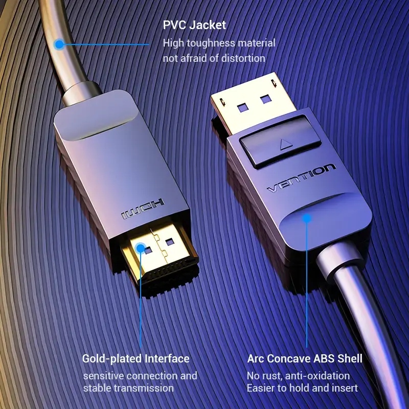 Cable Vention DP a HDMI 1,5 m negro DisplayPort HDMI 1,5 m