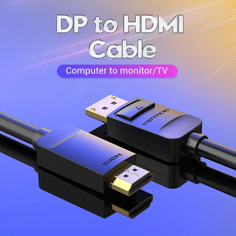 Cable Vention DP a HDMI 1,5 m negro DisplayPort HDMI 1,5 m