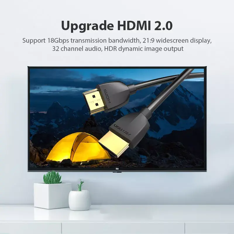 Vention Cable HDMI portátil 1M negro 2.0 18 Gbit/s