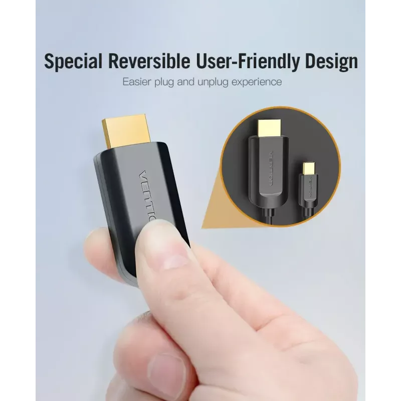 Cable Vention Type-C a HDMI 2 m negro USB Type-C HDMI
