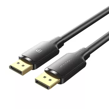 Cable DisplayPort, conector macho-conector macho, Vention, 1,5 m, 4K HD, negro, 6 mm de diámetro