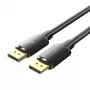 Cable DisplayPort, conector macho-conector macho, Vention, 1,5 m, 4K HD, negro, 6 mm de diámetro