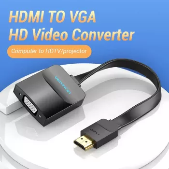 Convertidor plano Vention HDMI a VGA 0,15 m negro VGA D-Sub HDMI tipo A
