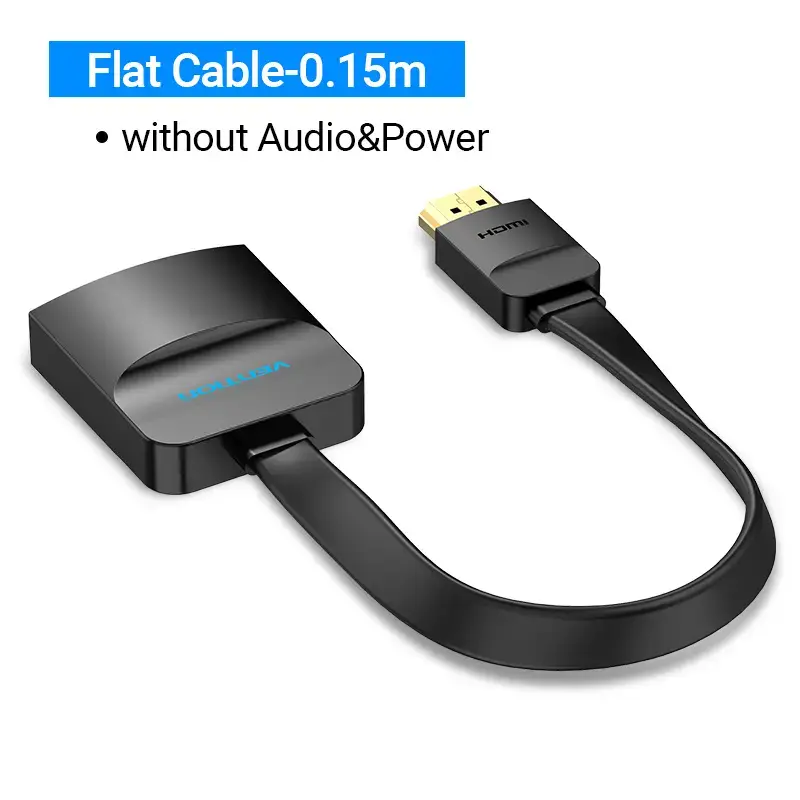 Convertidor plano Vention HDMI a VGA 0,15 m negro VGA D-Sub HDMI tipo A