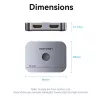 Vention AKPH0 conmutador HDMI bidireccional de 2 puertos, 8K, aleación de aluminio, gris