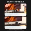 Vention AKPH0 conmutador HDMI bidireccional de 2 puertos, 8K, aleación de aluminio, gris