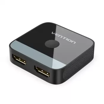 Conmutador HDMI bidireccional 2 puertos 4K Vention AKOB0 — 3 conectores HDMI, 3840×2160@60Hz, ABS, Plug and Play