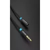 Cable de extensión de audio Vention 3,5 mm 1,5 m, conector macho a conector hembra, recubierto de algodón, acabado metálico negro