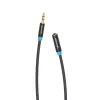 Cable de extensión de audio Vention 3,5 mm 1,5 m, conector macho a conector hembra, recubierto de algodón, acabado metálico negro