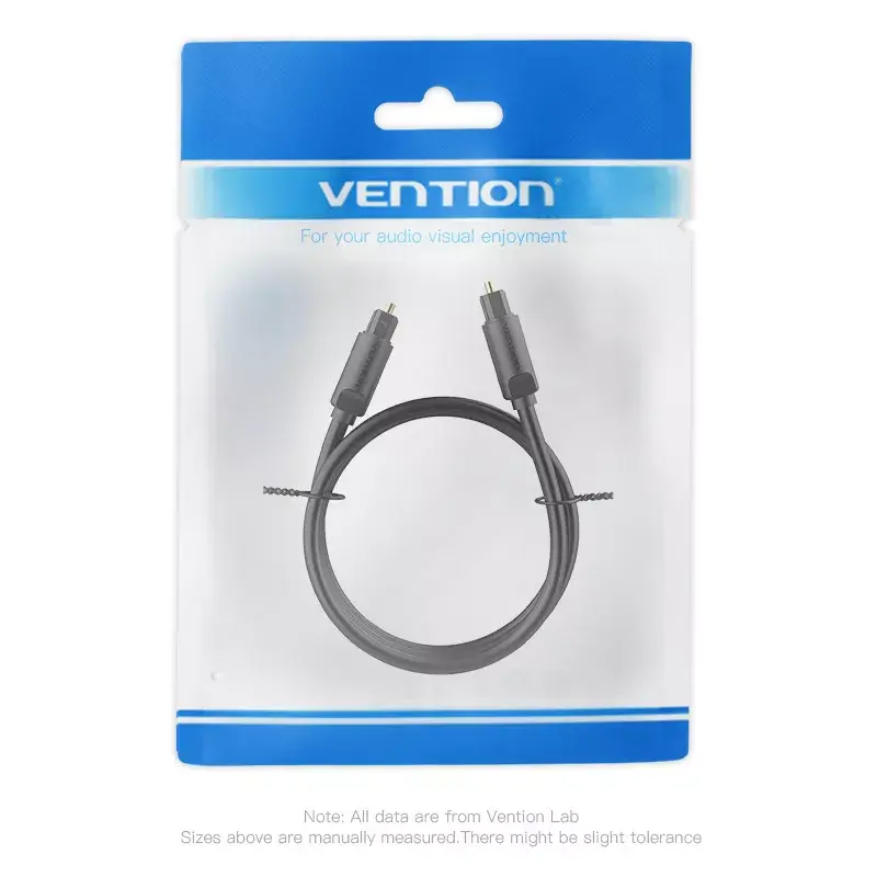 Cable de fibra óptica Vention 1M negro TOSLINK conector macho a conector macho