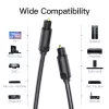 Cable de fibra óptica Vention 1M negro TOSLINK conector macho a conector macho