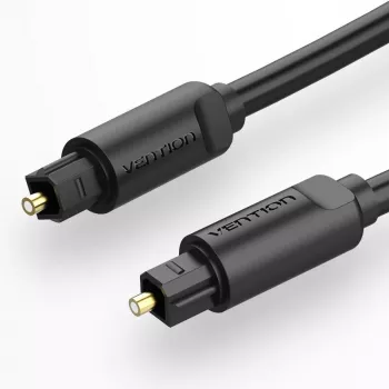 Cable de audio óptico Vention 2M negro TOSLINK conector macho a conector macho