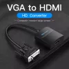 Convertidor VGA a HDMI Vention 0,15 m negro VGA HDMI Micro-USB audio