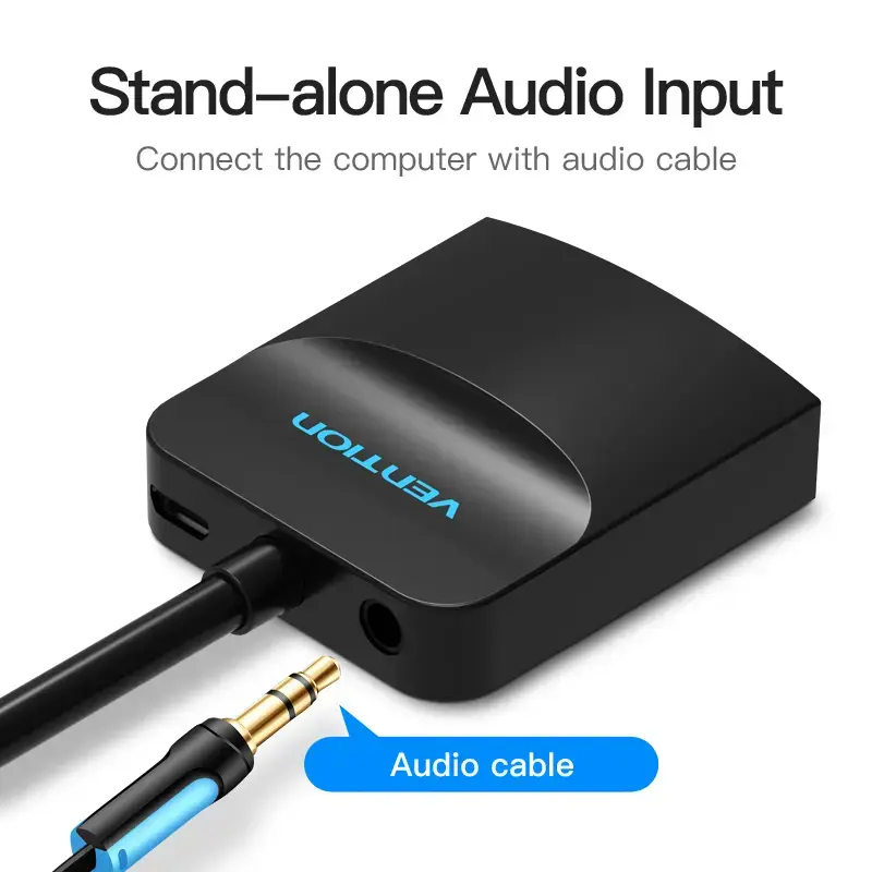 Convertidor VGA a HDMI Vention 0,15 m negro VGA HDMI Micro-USB audio