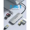Docking station Vention USB-C a HDMI USB 3.0x3 SD TF PD 100W gris