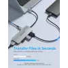 Docking station Vention USB-C a HDMI USB 3.0x3 SD TF PD 100W gris