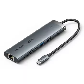 Docking station Vention 9 en 1 USB-C TGVHB — RJ-45, HDMI 4K@60Hz, USB 3.2 Gen1, SD/MicroSD, 1x USB-C