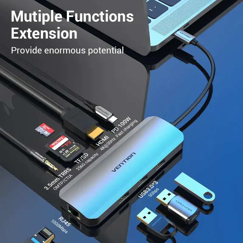 Vention TOLHB concentrador USB-C, 0,15 m