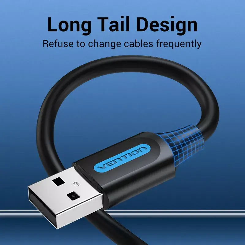 Vention COJBH cable USB 2.0, USB-A macho a USB-A macho, 2 m, 2 A, negro