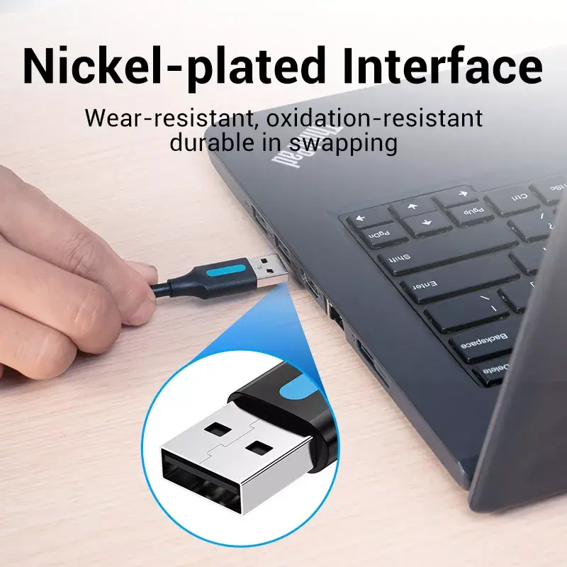 Vention COJBH cable USB 2.0, USB-A macho a USB-A macho, 2 m, 2 A, negro