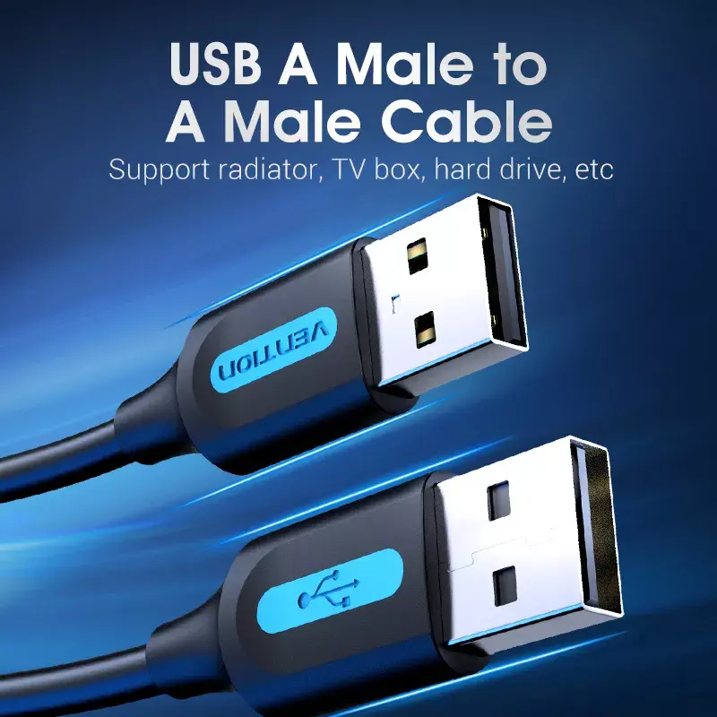 Vention COJBH cable USB 2.0, USB-A macho a USB-A macho, 2 m, 2 A, negro