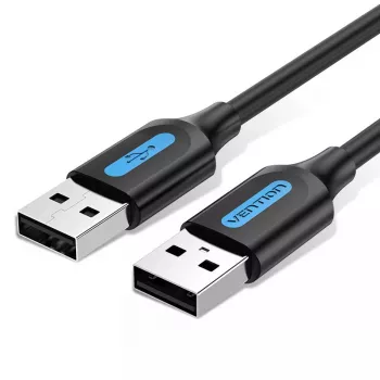 Cable USB 2.0 A–A Vention 2 m, PVC negro, USB A a USB A, 0,48 Gbit/s