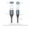 Cable USB 2.0 conector macho A a conector macho B 3 m — Vention — PVC negro, 480 Mbit/s, 2 A