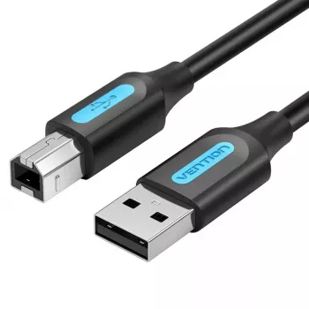 Cable USB 2.0 conector macho A a conector macho B Vention COQBJ, 0,5 m, negro, funda de PVC, 2 A, 0,48 Gbit/s