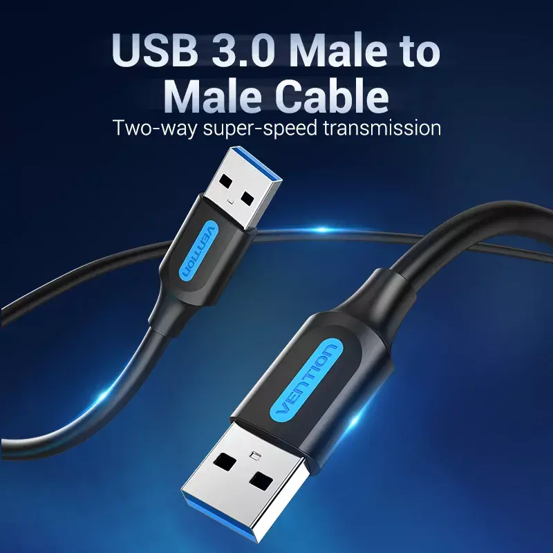 Vention CONBD cable USB 3.0, USB-A macho a USB-A macho, 0,5 m, PVC, negro