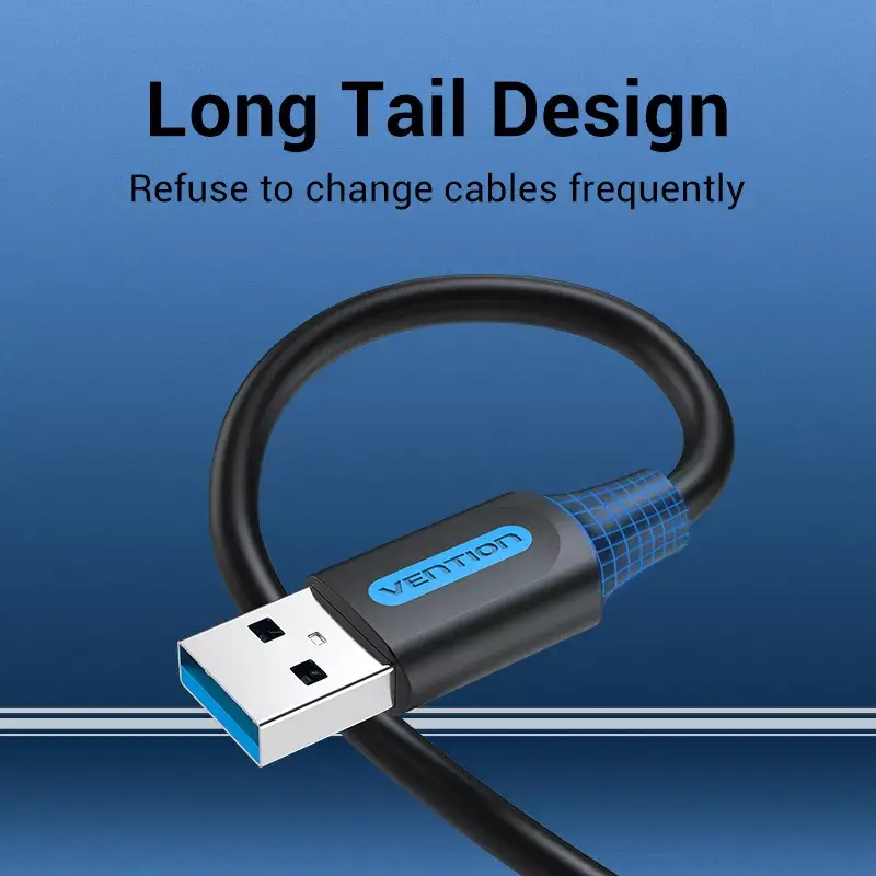 Vention CONBD cable USB 3.0, USB-A macho a USB-A macho, 0,5 m, PVC, negro