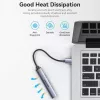 Vention CKOHB mini hub USB 3.0 4 en 1, 1x USB 3.0 + 3x USB 2.0, 5 Gbps, 0,15 m, aluminio, gris