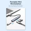 Vention CKOHB mini hub USB 3.0 4 en 1, 1x USB 3.0 + 3x USB 2.0, 5 Gbps, 0,15 m, aluminio, gris