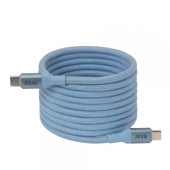Cable CLUB3D USB-C® Magnetic-Coil 240W PD3.1 azul 2m / 6.56ft carga rápida