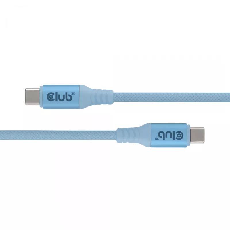 Club 3D CAC-3030 cable USB-C Magnetic-Coil, 240 W PD3.1, bidireccional, carga rápida, 2 m (6,56 ft), azul