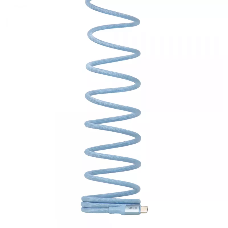 Club 3D CAC-3030 cable USB-C Magnetic-Coil, 240 W PD3.1, bidireccional, carga rápida, 2 m (6,56 ft), azul