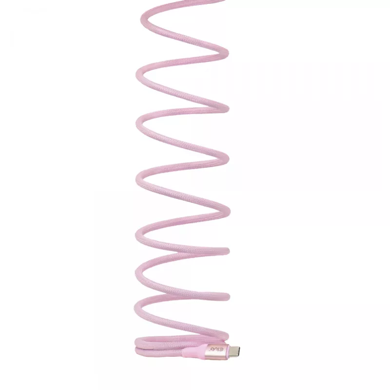 Cable CLUB3D USB-C Magnetic-Coil 240W rosa 2m USB 2.0