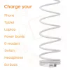 Cable USB-C Magnetic-Coil Club 3D CAC-3032 — blanco, diseño de bobina magnética para carga y transferencia de datos