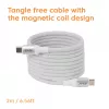Cable USB-C Magnetic-Coil Club 3D CAC-3032 — blanco, diseño de bobina magnética para carga y transferencia de datos