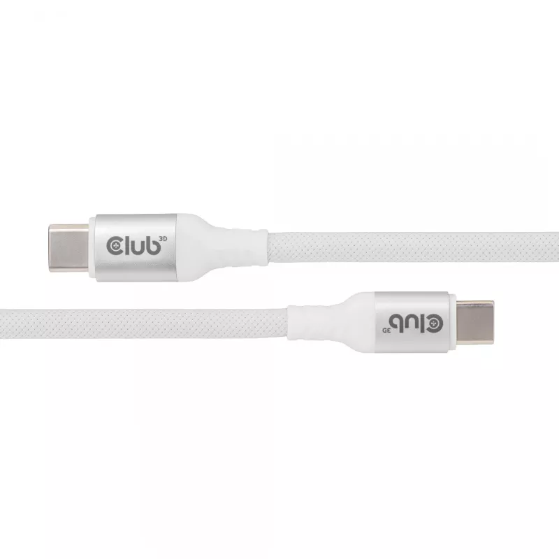 Cable USB-C Magnetic-Coil Club 3D CAC-3032 — blanco, diseño de bobina magnética para carga y transferencia de datos